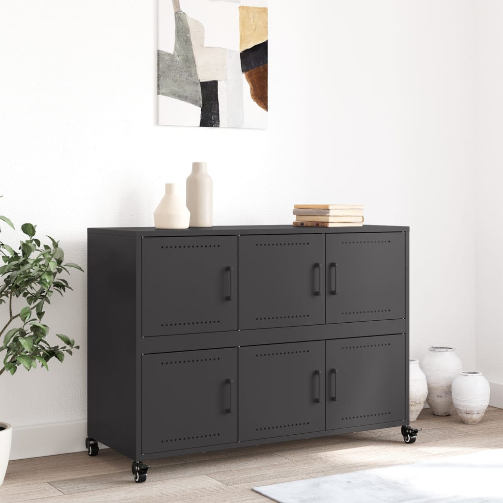vidaXL Dulap, negru, 100,5x39x72 cm, oțel