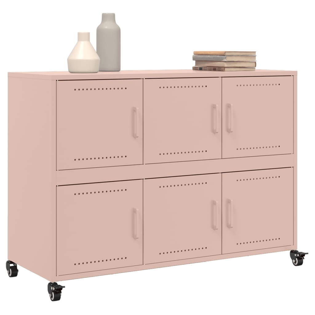 vidaXL Dulap, roz, 100,5x39x72 cm, oțel vidaXL Dulap, roz, 100,5x39x72 cm, oțel