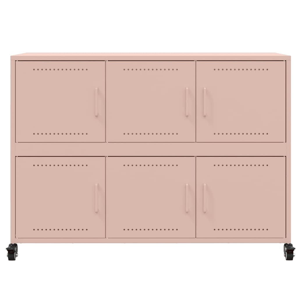 vidaXL Dulap, roz, 100,5x39x72 cm, oțel vidaXL Dulap, roz, 100,5x39x72 cm, oțel