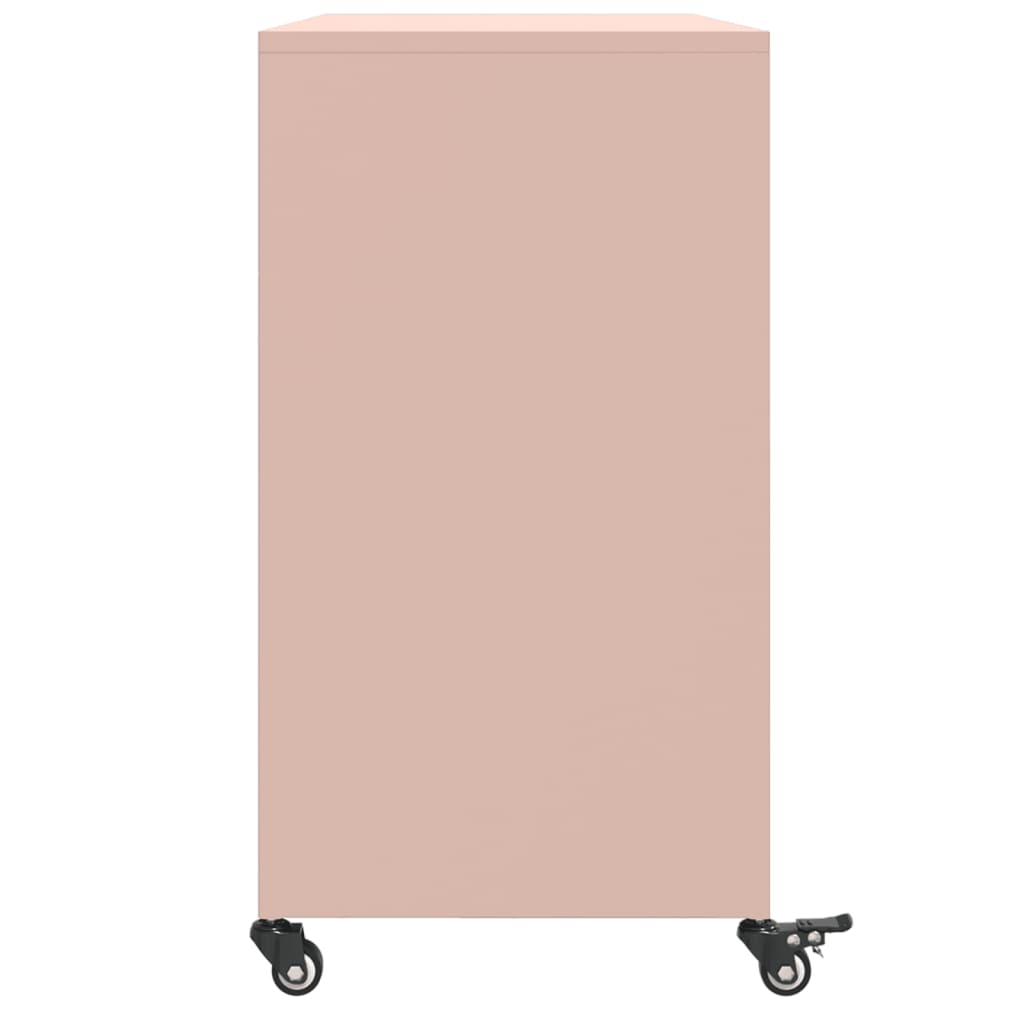 vidaXL Dulap, roz, 100,5x39x72 cm, oțel vidaXL Dulap, roz, 100,5x39x72 cm, oțel