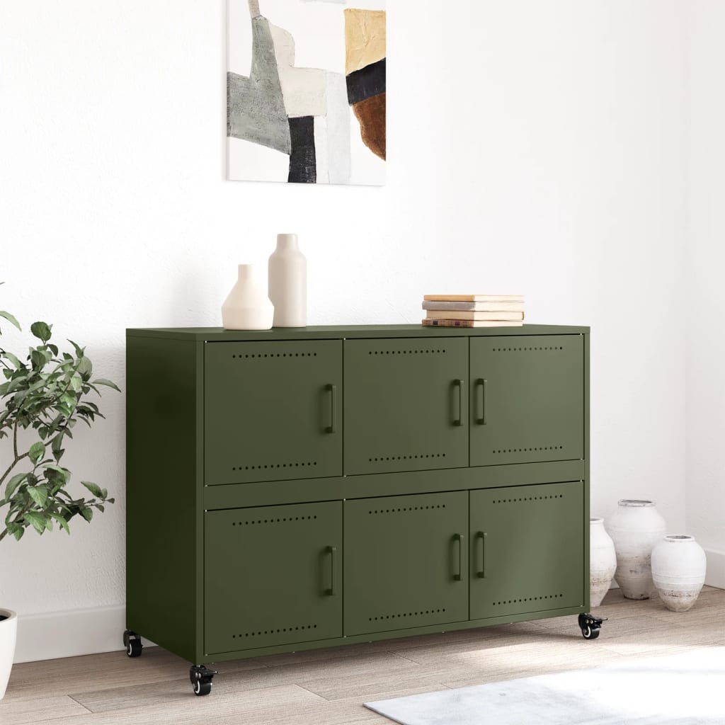 vidaXL Dulap, verde măsliniu, 100,5x39x72 cm, oțel