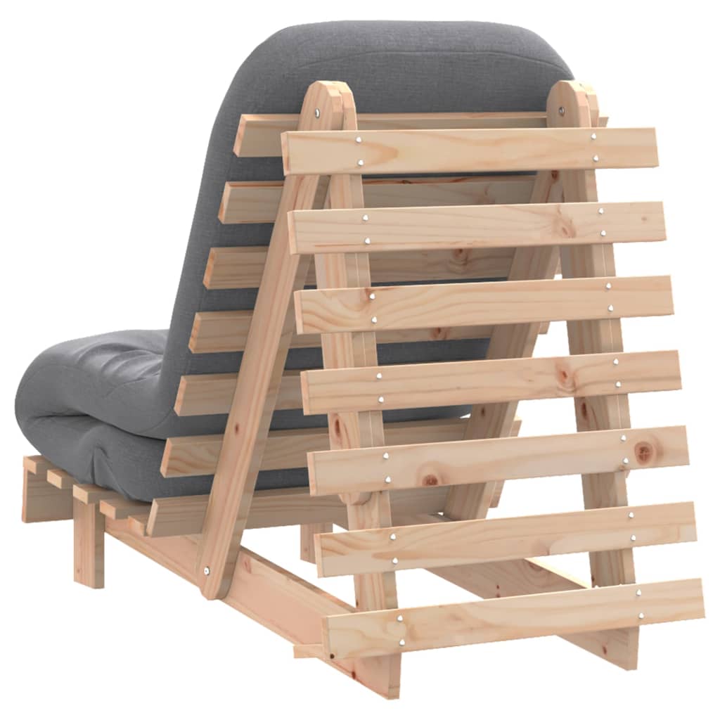 vidaXL Canapea futon cu saltea, 60x206x11 cm, lemn masiv de pin vidaXL Canapea futon cu saltea, 60x206x11 cm, lemn masiv de pin