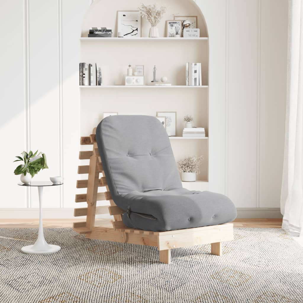 vidaXL Canapea futon cu saltea, 60x206x11 cm, lemn masiv de pin vidaXL Canapea futon cu saltea, 60x206x11 cm, lemn masiv de pin