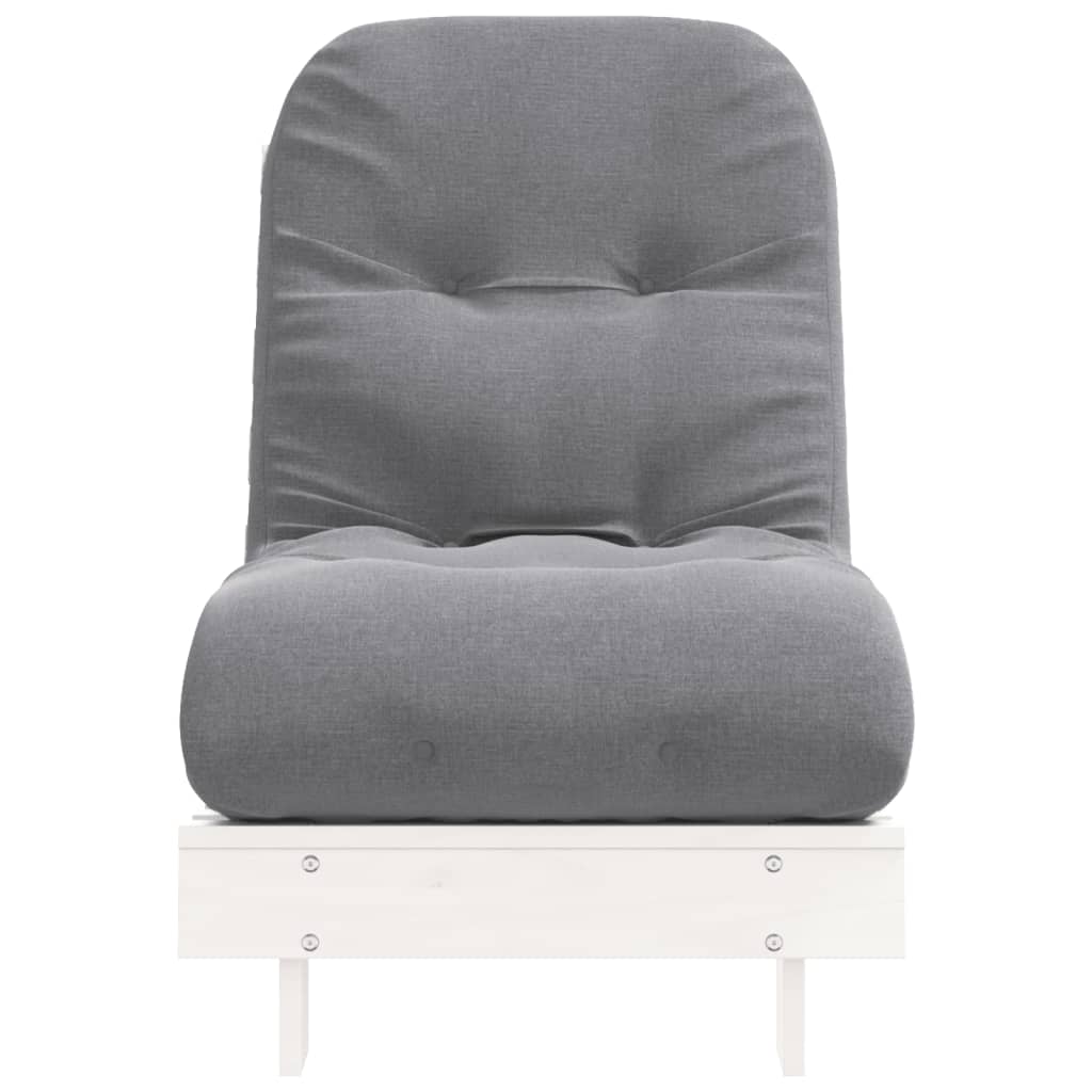 vidaXL Canapea futon cu saltea, alb, 60x206x11 cm, lemn masiv de pin vidaXL Canapea futon cu saltea, alb, 60x206x11 cm, lemn masiv de pin