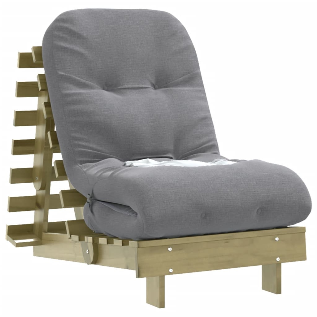 vidaXL Canapea futon cu saltea, 60x206x11 cm, lemn de pin tratat vidaXL Canapea futon cu saltea, 60x206x11 cm, lemn de pin tratat