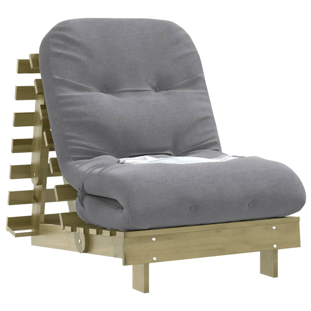 vidaXL Canapea futon cu saltea, 70x206x11 cm, lemn de pin tratat vidaXL Canapea futon cu saltea, 70x206x11 cm, lemn de pin tratat