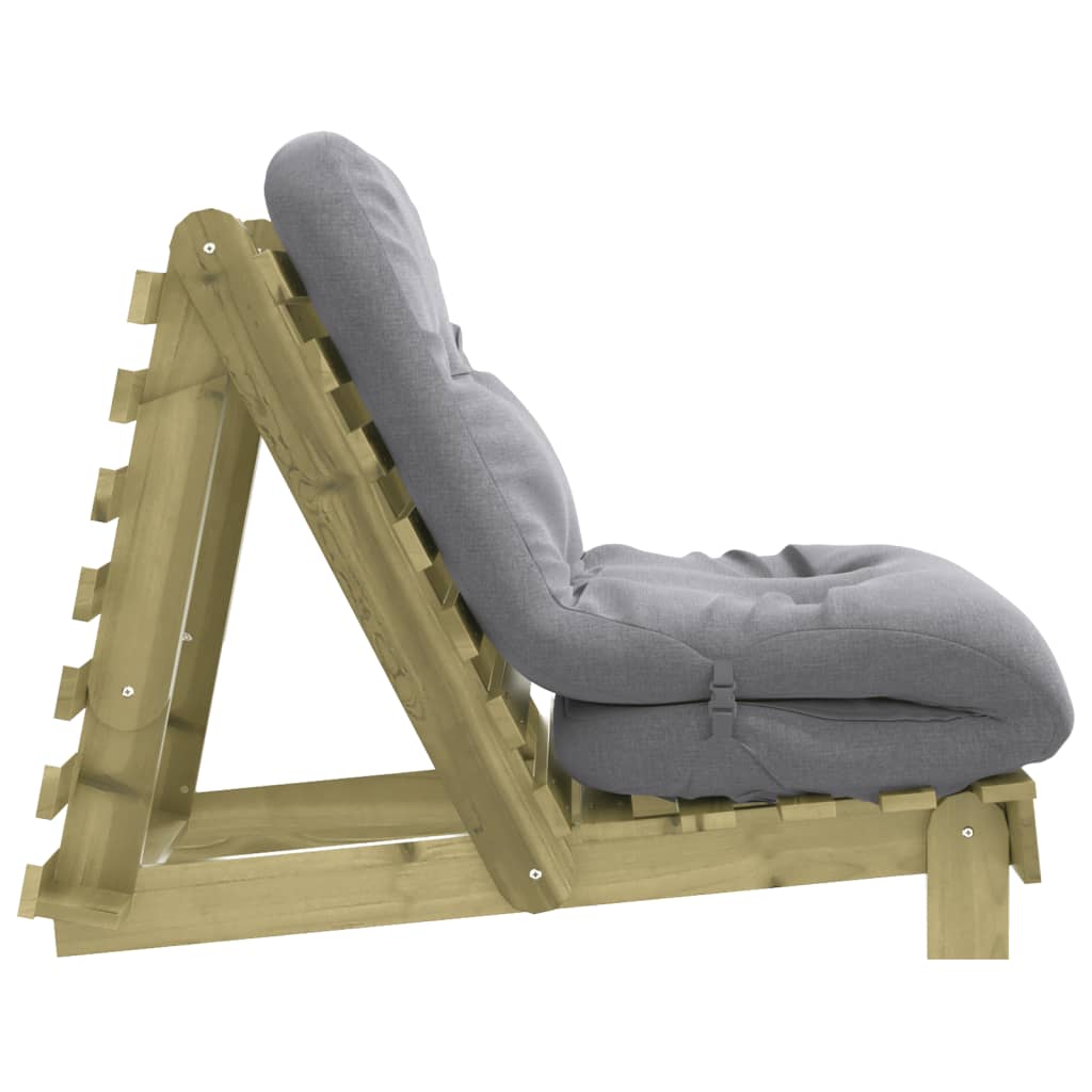 vidaXL Canapea futon cu saltea, 70x206x11 cm, lemn de pin tratat vidaXL Canapea futon cu saltea, 70x206x11 cm, lemn de pin tratat