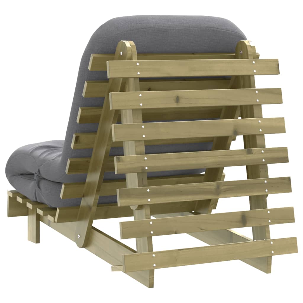 vidaXL Canapea futon cu saltea, 70x206x11 cm, lemn de pin tratat vidaXL Canapea futon cu saltea, 70x206x11 cm, lemn de pin tratat