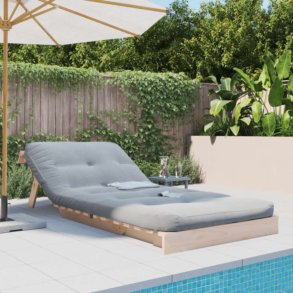 vidaXL Canapea futon cu saltea, 80x206x11 cm, lemn masiv de pin vidaXL Canapea futon cu saltea, 80x206x11 cm, lemn masiv de pin