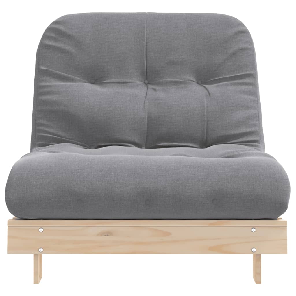 vidaXL Canapea futon cu saltea, 80x206x11 cm, lemn masiv de pin vidaXL Canapea futon cu saltea, 80x206x11 cm, lemn masiv de pin