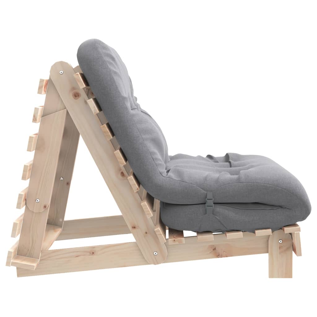 vidaXL Canapea futon cu saltea, 80x206x11 cm, lemn masiv de pin vidaXL Canapea futon cu saltea, 80x206x11 cm, lemn masiv de pin