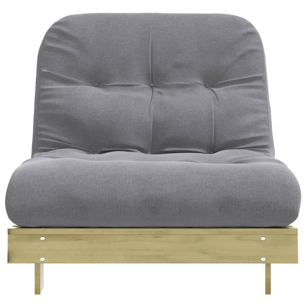 vidaXL Canapea futon cu saltea, 80x206x11 cm, lemn de pin tratat vidaXL Canapea futon cu saltea, 80x206x11 cm, lemn de pin tratat