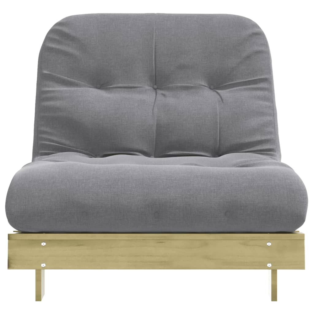 vidaXL Canapea futon cu saltea, 90x206x11 cm, lemn de pin tratat vidaXL Canapea futon cu saltea, 90x206x11 cm, lemn de pin tratat