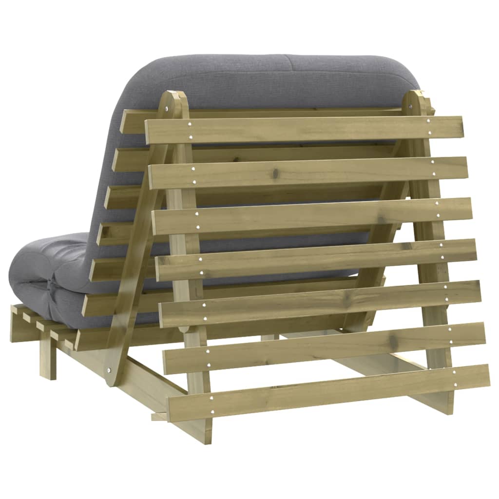 vidaXL Canapea futon cu saltea, 90x206x11 cm, lemn de pin tratat vidaXL Canapea futon cu saltea, 90x206x11 cm, lemn de pin tratat