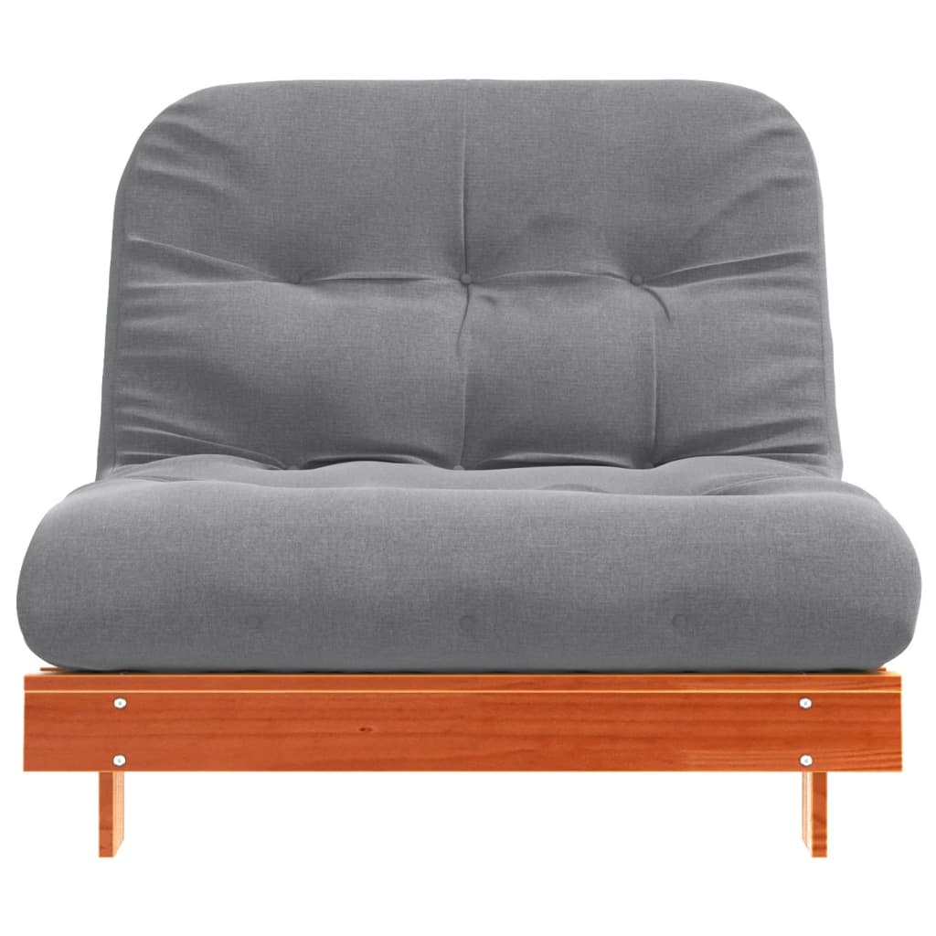 vidaXL Canapea futon cu saltea, maro, 100x206x11 cm, lemn masiv de pin vidaXL Canapea futon cu saltea, maro, 100x206x11 cm, lemn masiv de pin
