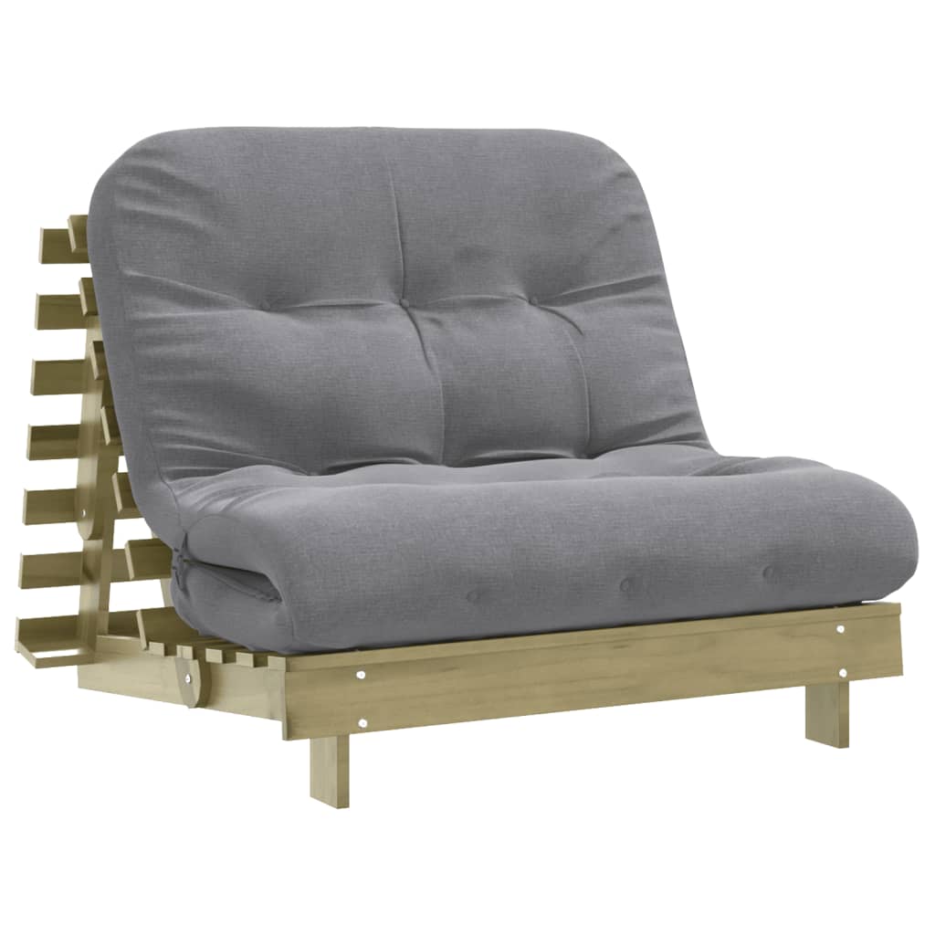vidaXL Canapea futon cu saltea, 100x206x11 cm, lemn de pin tratat vidaXL Canapea futon cu saltea, 100x206x11 cm, lemn de pin tratat