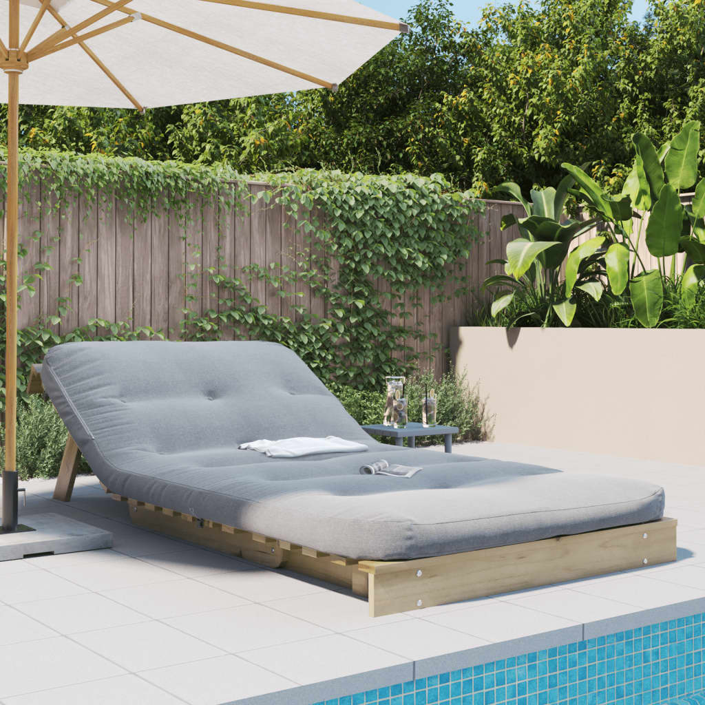 vidaXL Canapea futon cu saltea, 100x206x11 cm, lemn de pin tratat vidaXL Canapea futon cu saltea, 100x206x11 cm, lemn de pin tratat