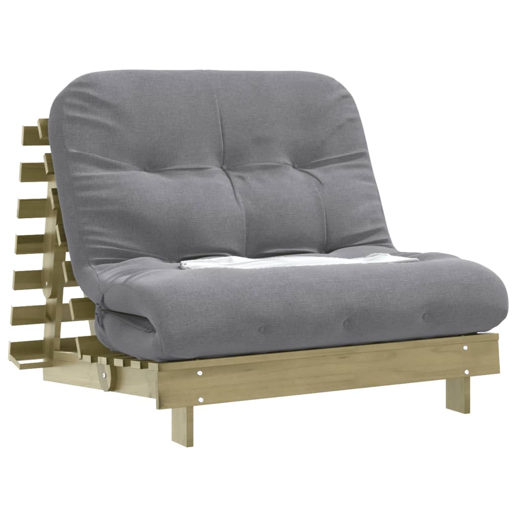 vidaXL Canapea futon cu saltea, 100x206x11 cm, lemn de pin tratat vidaXL Canapea futon cu saltea, 100x206x11 cm, lemn de pin tratat