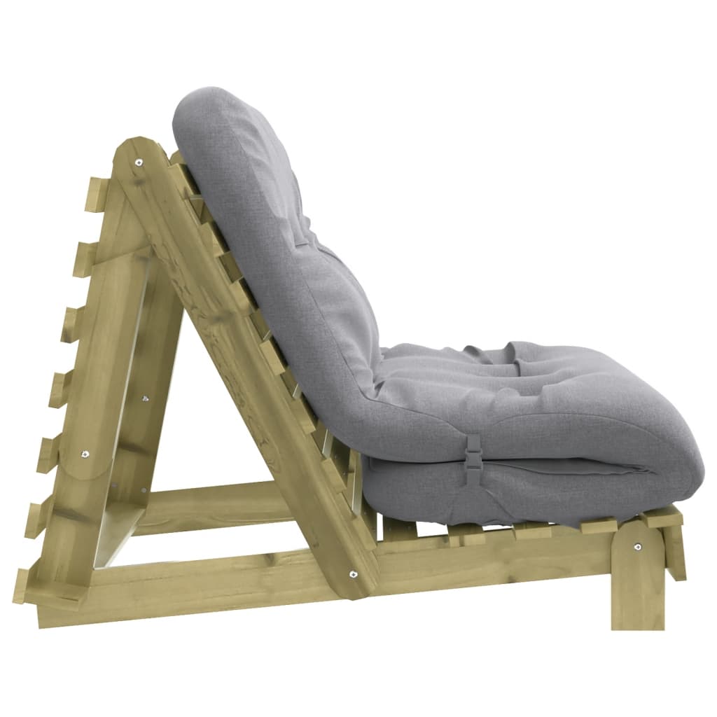vidaXL Canapea futon cu saltea, 100x206x11 cm, lemn de pin tratat vidaXL Canapea futon cu saltea, 100x206x11 cm, lemn de pin tratat