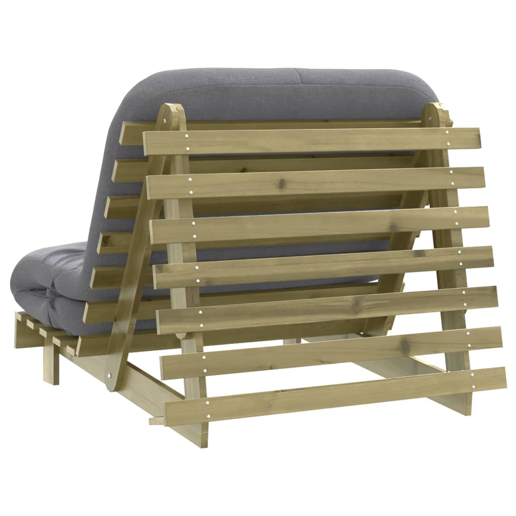 vidaXL Canapea futon cu saltea, 100x206x11 cm, lemn de pin tratat vidaXL Canapea futon cu saltea, 100x206x11 cm, lemn de pin tratat