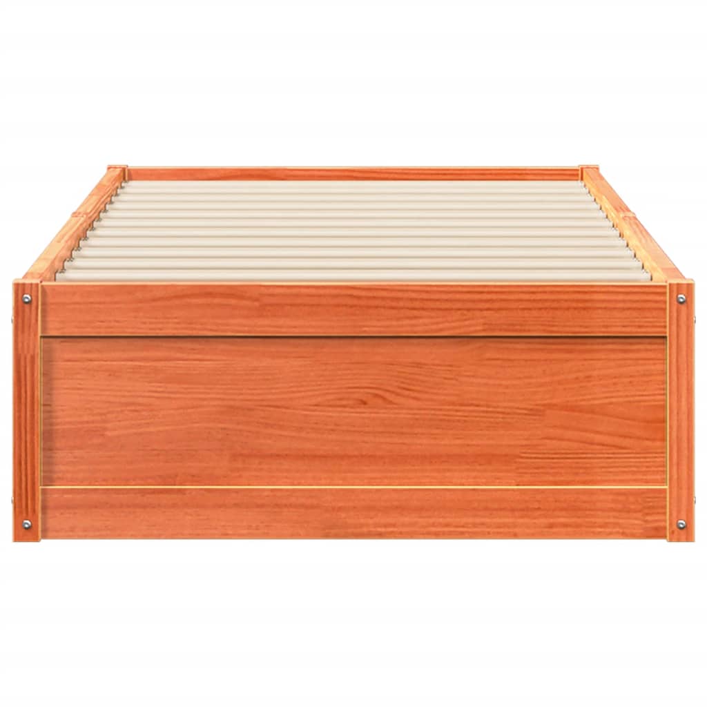 vidaXL Pat de zi fără saltea, maro ceruit, 90x200 cm, lemn masiv pin