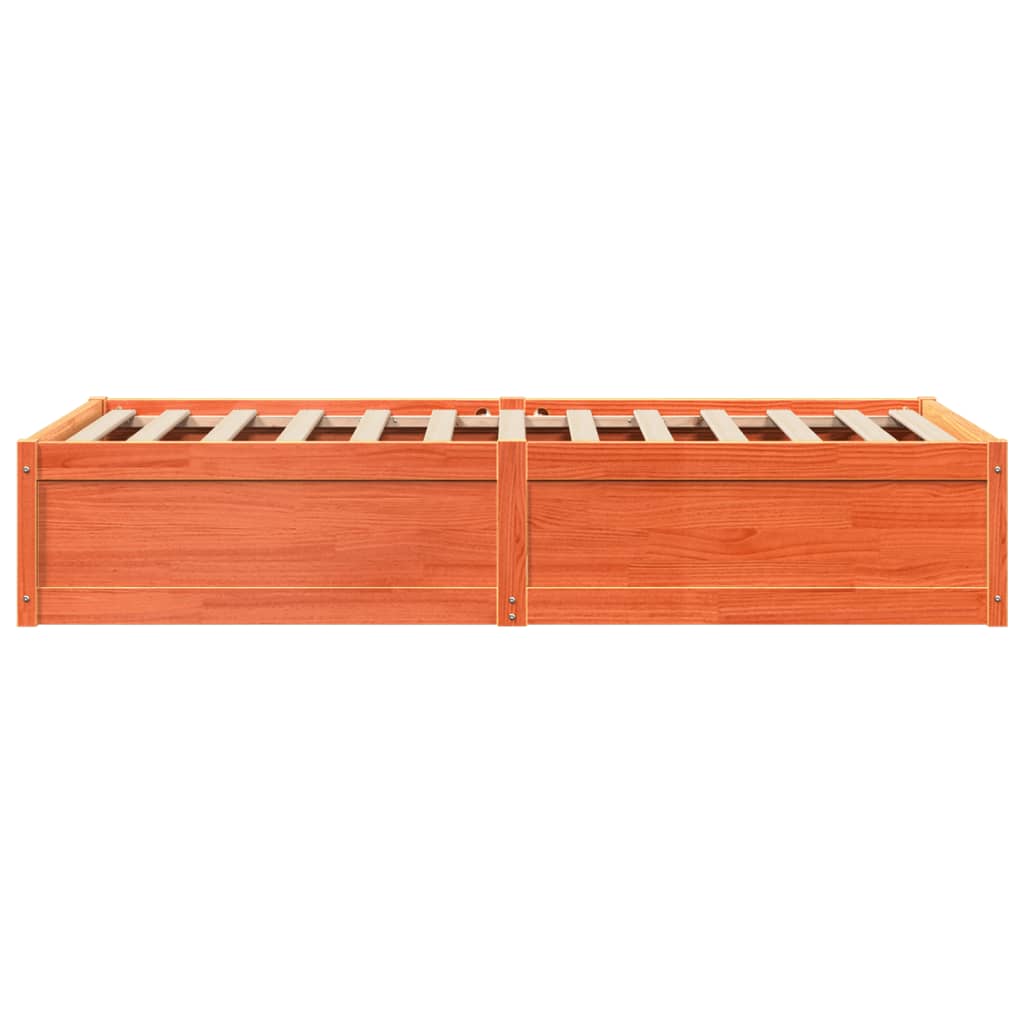 vidaXL Pat de zi fără saltea, maro ceruit, 90x200 cm, lemn masiv pin