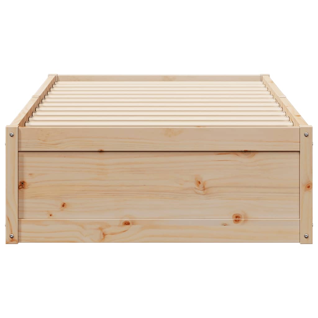 vidaXL Cadru de pat fără saltea, 75x190 cm, lemn masiv de pin