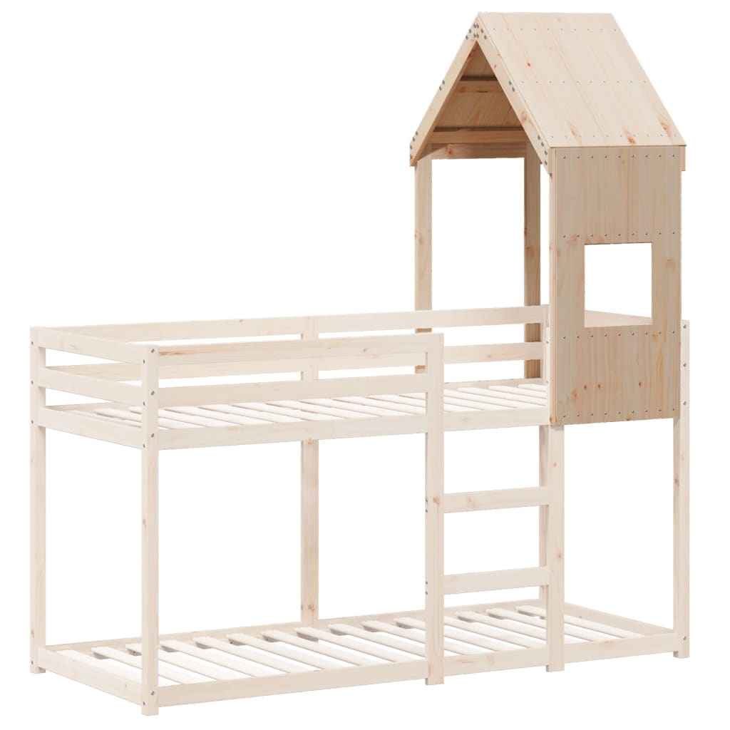 vidaXL Acoperiș Pat Copii 55x99x139,5 cm Lemn Mass Pin vidaXL Acoperiș Pat Copii 55x99x139,5 cm Lemn Mass Pin