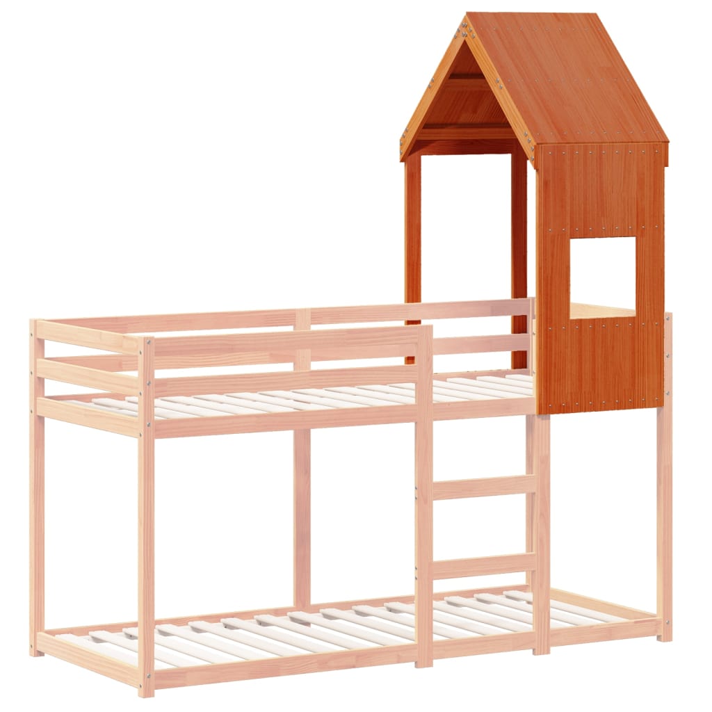 vidaXL Acoperiș Pat Copii, maro, 55x99x139,5 cm Lemn Mass Pin vidaXL Acoperiș Pat Copii, maro, 55x99x139,5 cm Lemn Mass Pin