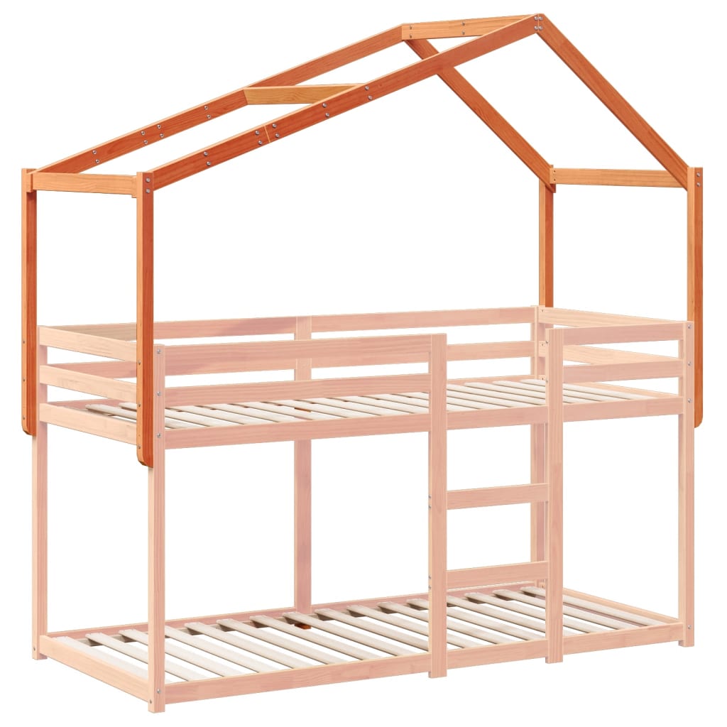 vidaXL Acoperiș pat de copii, maro, 203x80,5x142 cm, lemn masiv pin vidaXL Acoperiș pat de copii, maro, 203x80,5x142 cm, lemn masiv pin
