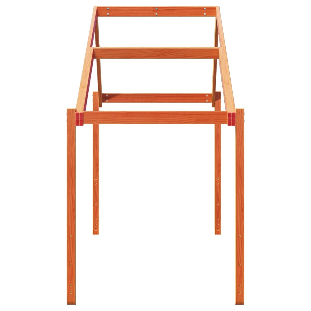 vidaXL Acoperiș pat de copii, maro, 203x80,5x142 cm, lemn masiv pin vidaXL Acoperiș pat de copii, maro, 203x80,5x142 cm, lemn masiv pin
