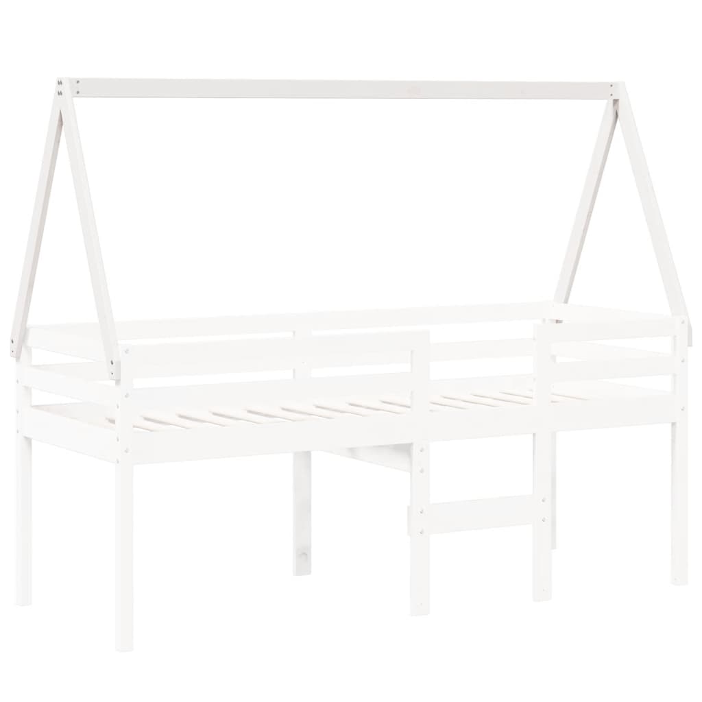 vidaXL Acoperiș Pat Copii, alb, 209x95,5x88 cm Lemn Mass Pin vidaXL Acoperiș Pat Copii, alb, 209x95,5x88 cm Lemn Mass Pin