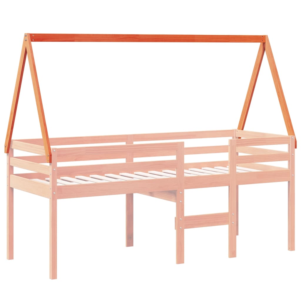 vidaXL Acoperiș pat de copii, maro, 209x85,5x88 cm, lemn masiv pin vidaXL Acoperiș pat de copii, maro, 209x85,5x88 cm, lemn masiv pin