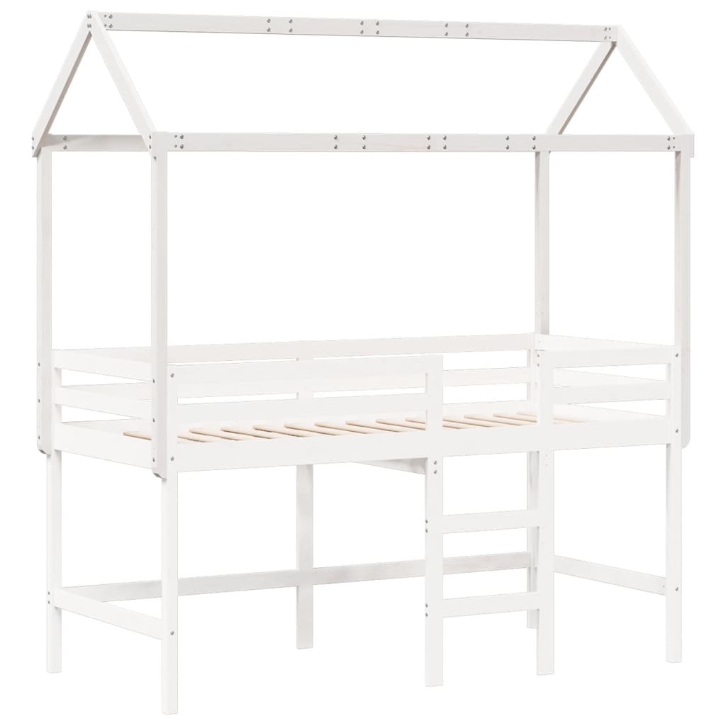 vidaXL Acoperiș Pat Copii, alb, 217x95,5x159 cm Lemn Mass Pin vidaXL Acoperiș Pat Copii, alb, 217x95,5x159 cm Lemn Mass Pin