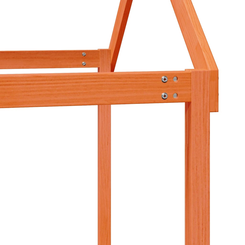 vidaXL Acoperiș Pat Copii, maro, 217x95,5x159 cm Lemn Mass Pin vidaXL Acoperiș Pat Copii, maro, 217x95,5x159 cm Lemn Mass Pin
