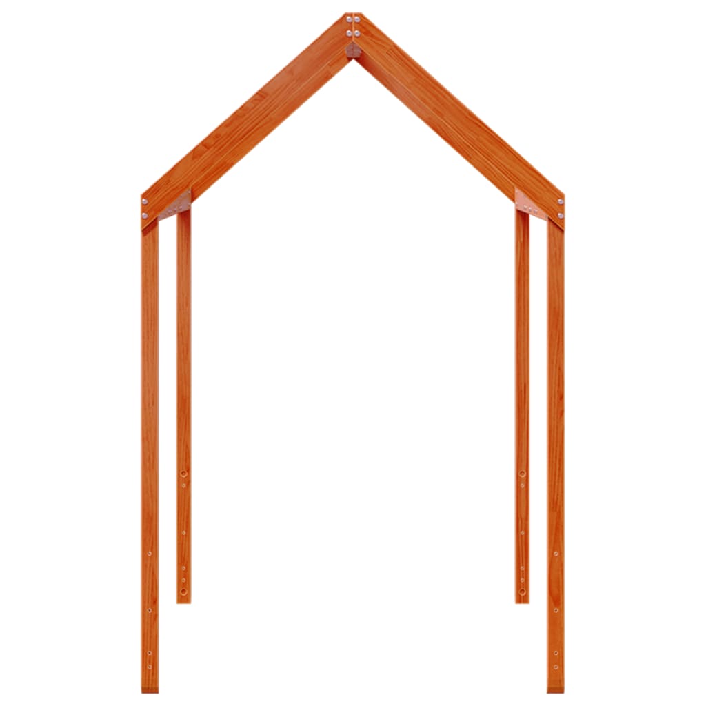 vidaXL Acoperiș pat de copii, maro, 217x85,5x154 cm, lemn masiv pin