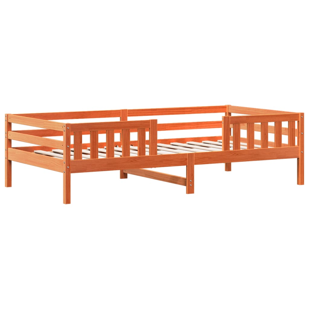 vidaXL Pat de zi fără saltea, maro ceruit, 90x200 cm, lemn masiv pin vidaXL Pat de zi fără saltea, maro ceruit, 90x200 cm, lemn masiv pin