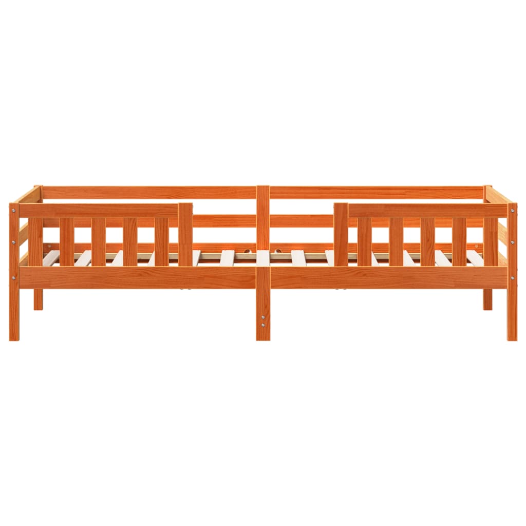 vidaXL Pat de zi fără saltea, maro ceruit, 90x200 cm, lemn masiv pin vidaXL Pat de zi fără saltea, maro ceruit, 90x200 cm, lemn masiv pin