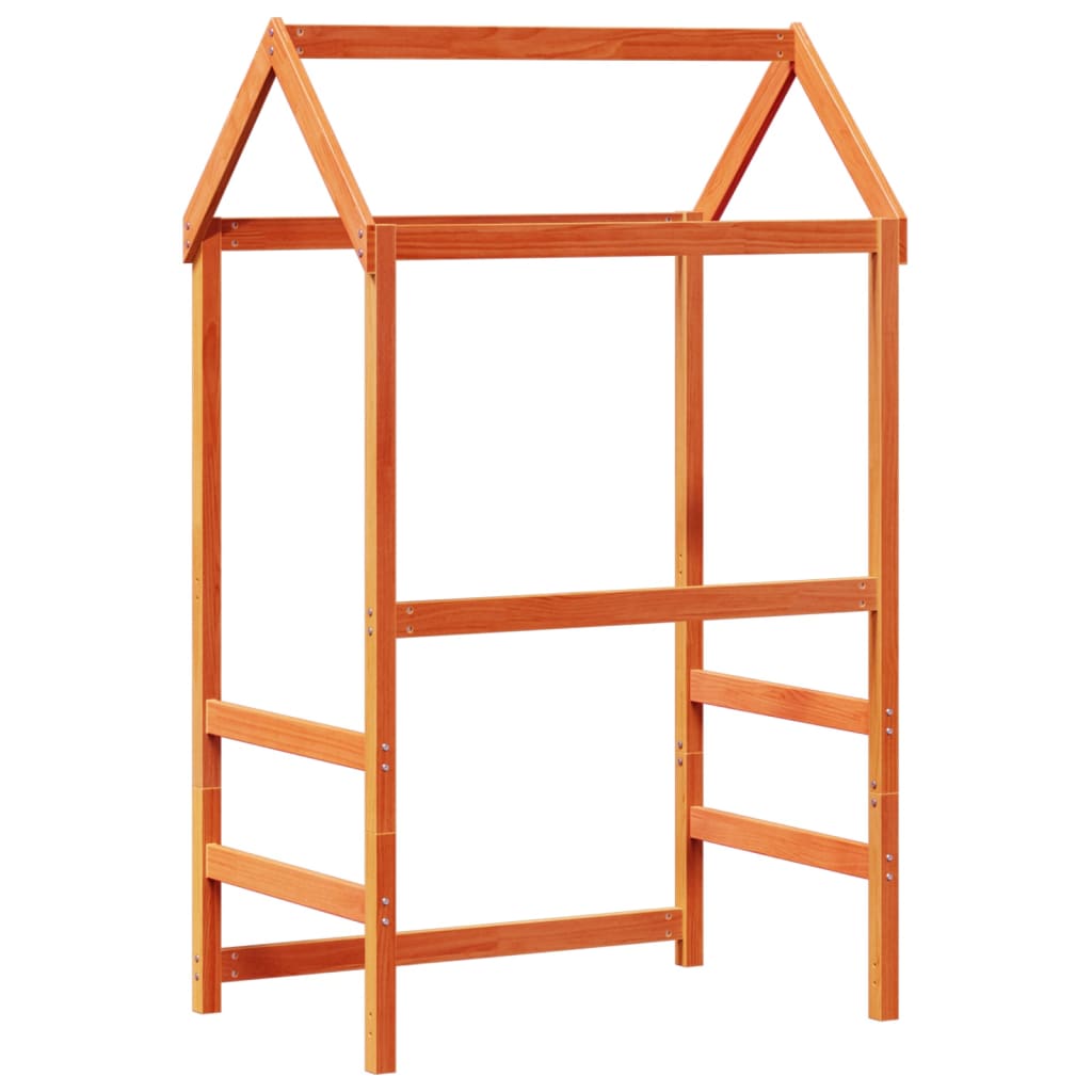 vidaXL Acoperiș Pat Copii, maro, 108x70x176,5 cm Lemn Mass Pin vidaXL Acoperiș Pat Copii, maro, 108x70x176,5 cm Lemn Mass Pin