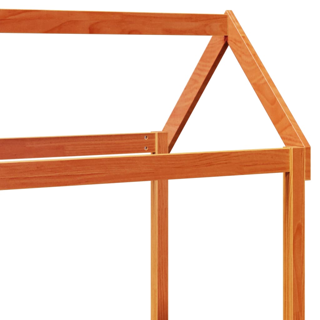 vidaXL Acoperiș Pat Copii, maro, 108x70x176,5 cm Lemn Mass Pin vidaXL Acoperiș Pat Copii, maro, 108x70x176,5 cm Lemn Mass Pin