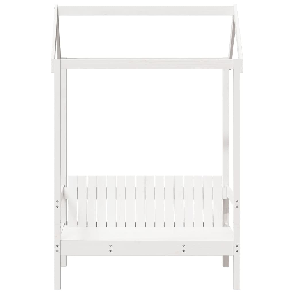 vidaXL Banchetă cu acoperiș, alb, 117,5x70x176,5 cm, lemn masiv pin vidaXL Banchetă cu acoperiș, alb, 117,5x70x176,5 cm, lemn masiv pin