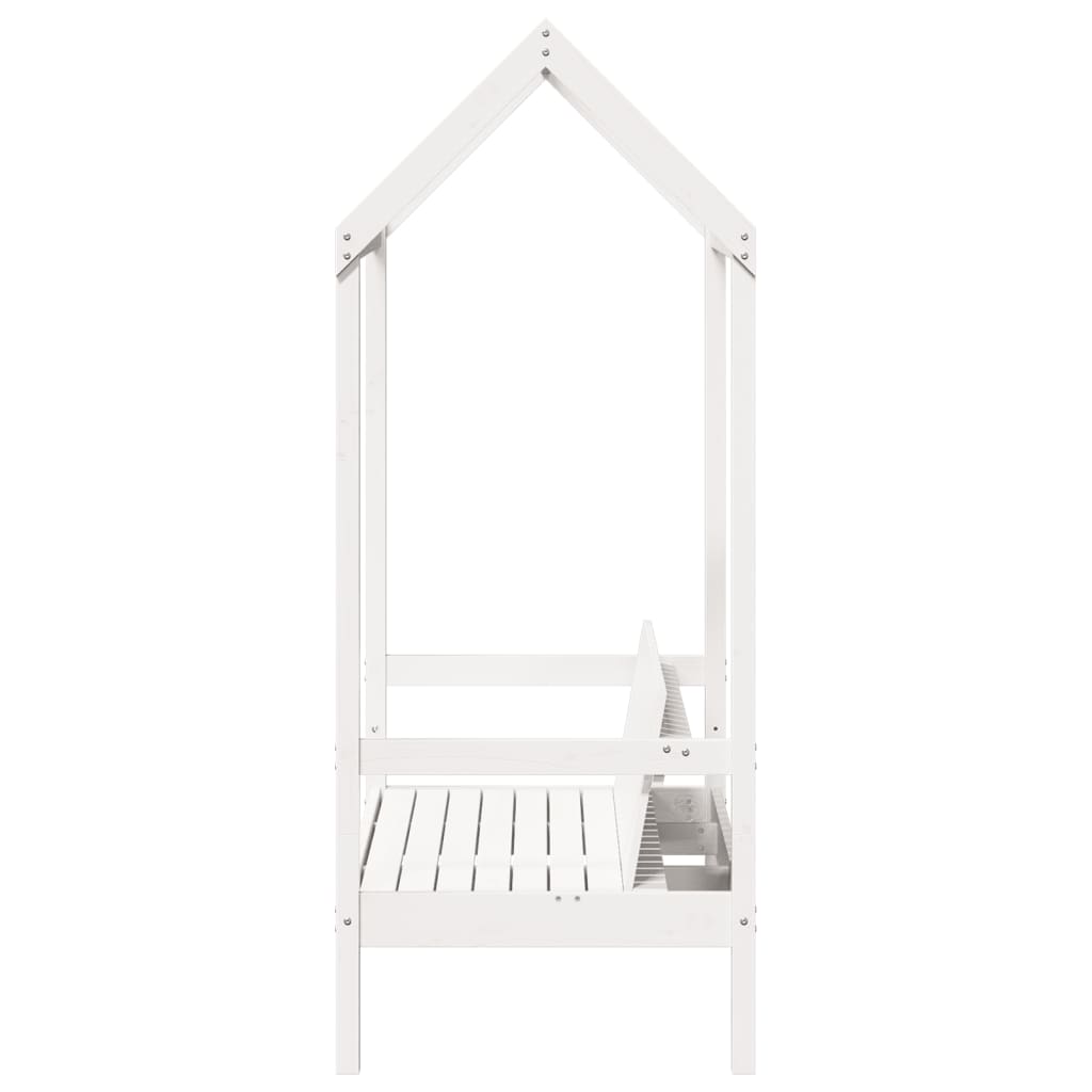vidaXL Banchetă cu acoperiș, alb, 117,5x70x176,5 cm, lemn masiv pin vidaXL Banchetă cu acoperiș, alb, 117,5x70x176,5 cm, lemn masiv pin