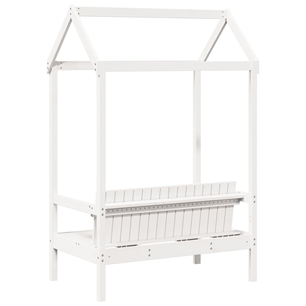 vidaXL Banchetă cu acoperiș, alb, 117,5x70x176,5 cm, lemn masiv pin vidaXL Banchetă cu acoperiș, alb, 117,5x70x176,5 cm, lemn masiv pin