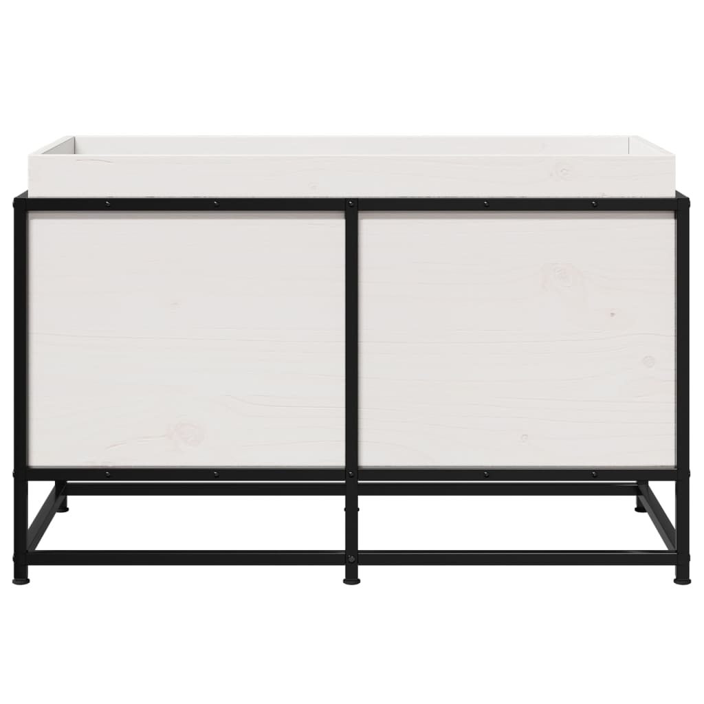 vidaXL Jardinieră de grădină, alb, 80x40x50 cm, lemn masiv de pin vidaXL Jardinieră de grădină, alb, 80x40x50 cm, lemn masiv de pin