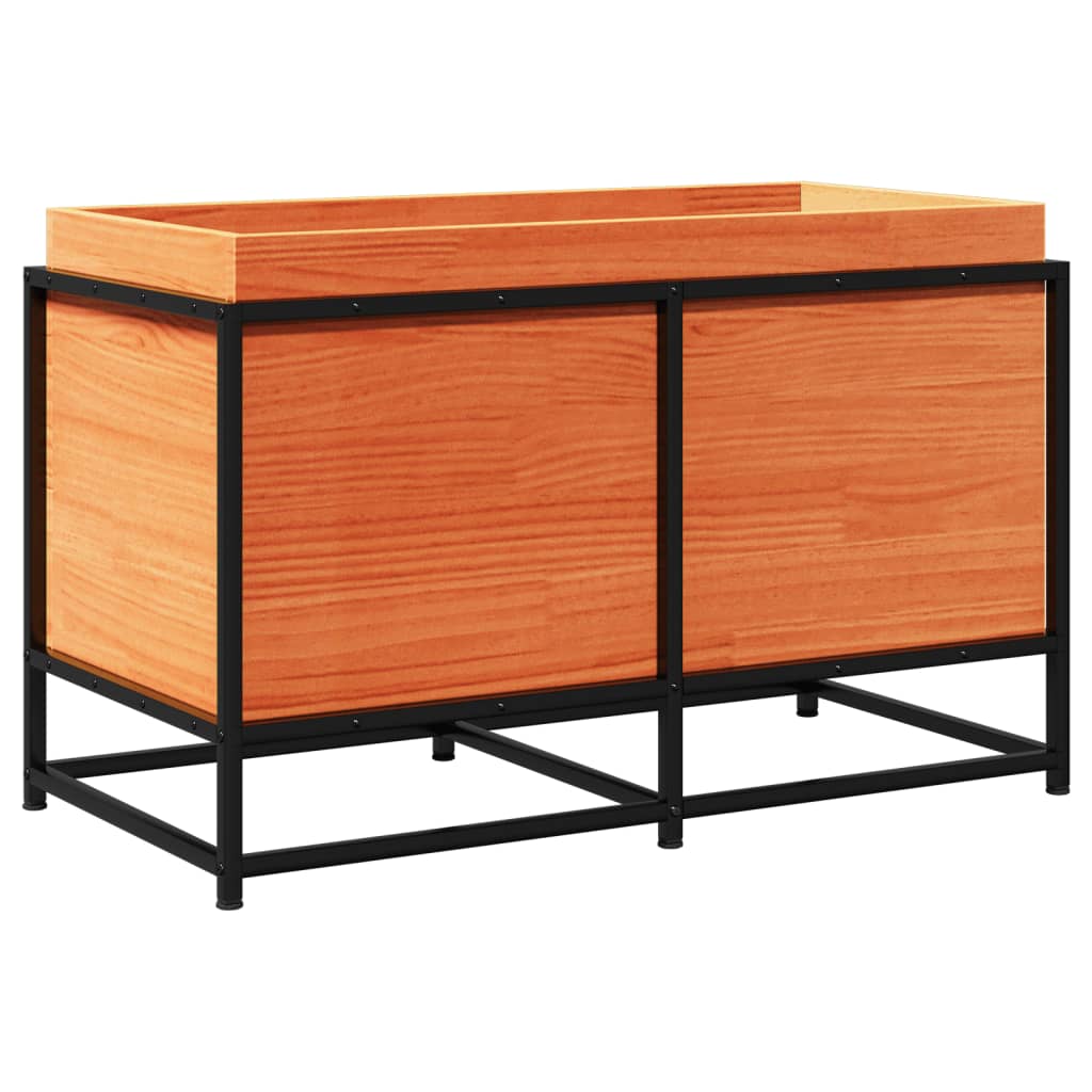 vidaXL Jardinieră de grădină, maro ceruit, 80x40x50 cm, lemn masiv pin vidaXL Jardinieră de grădină, maro ceruit, 80x40x50 cm, lemn masiv pin