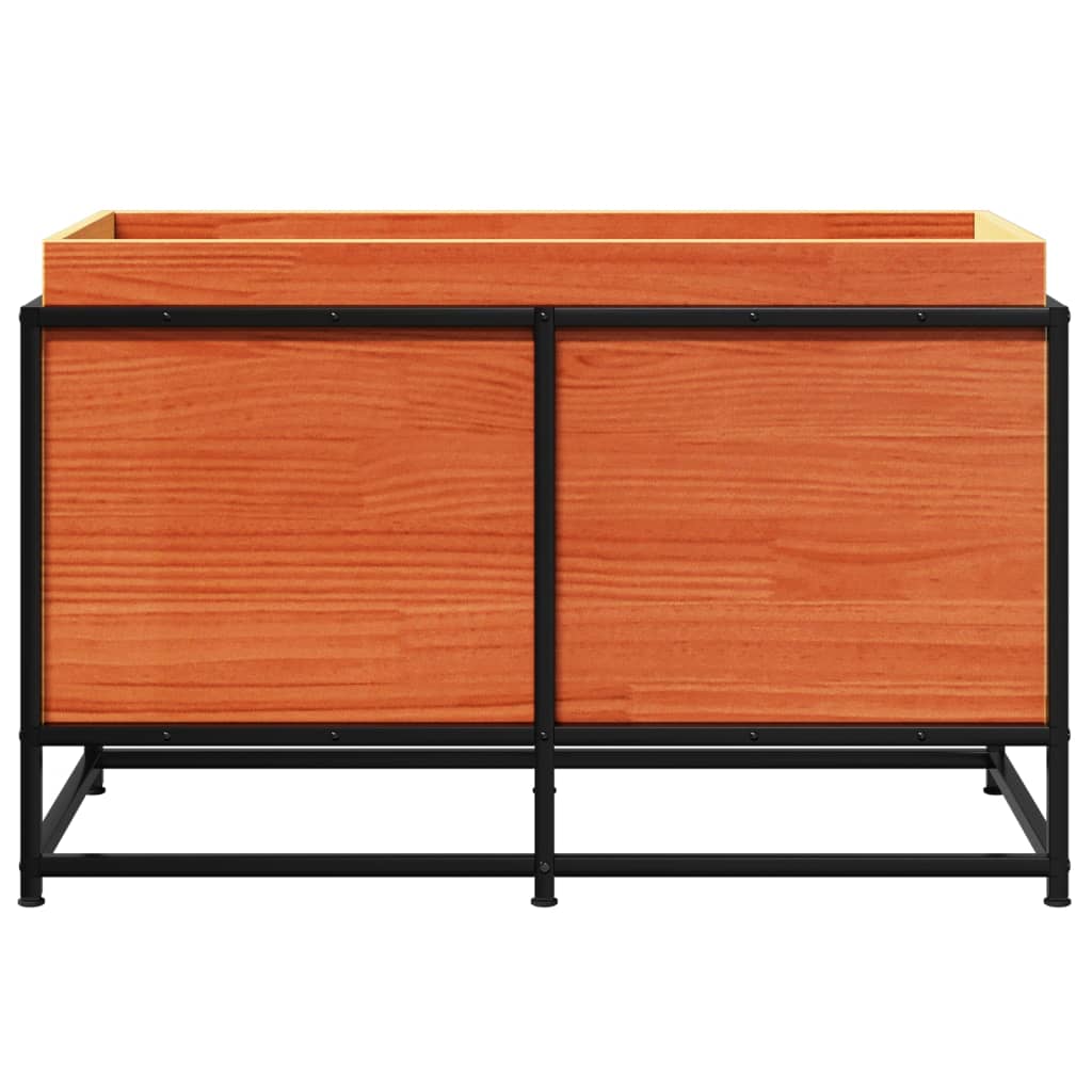 vidaXL Jardinieră de grădină, maro ceruit, 80x40x50 cm, lemn masiv pin vidaXL Jardinieră de grădină, maro ceruit, 80x40x50 cm, lemn masiv pin