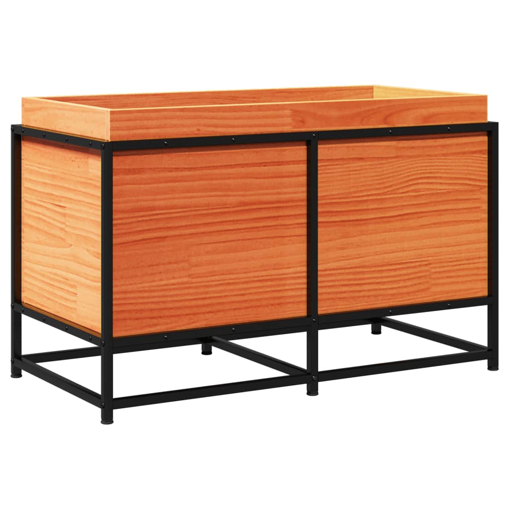 vidaXL Jardinieră de grădină, maro ceruit, 80x40x50 cm, lemn masiv pin vidaXL Jardinieră de grădină, maro ceruit, 80x40x50 cm, lemn masiv pin