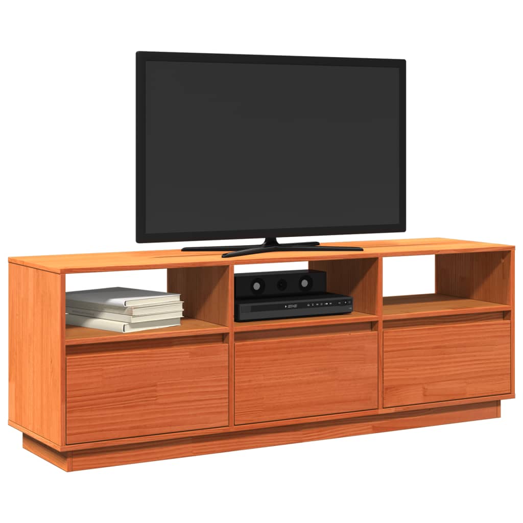 vidaXL Dulap TV, maro ceruit, 140x37x50 cm, lemn masiv de pin