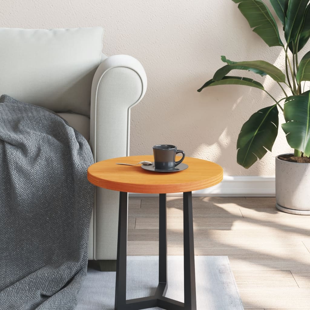 vidaXL Blat de masă rotund, maro ceruit, Ø40x2,5 cm, lemn masiv de pin vidaXL Blat de masă rotund, maro ceruit, Ø40x2,5 cm, lemn masiv de pin