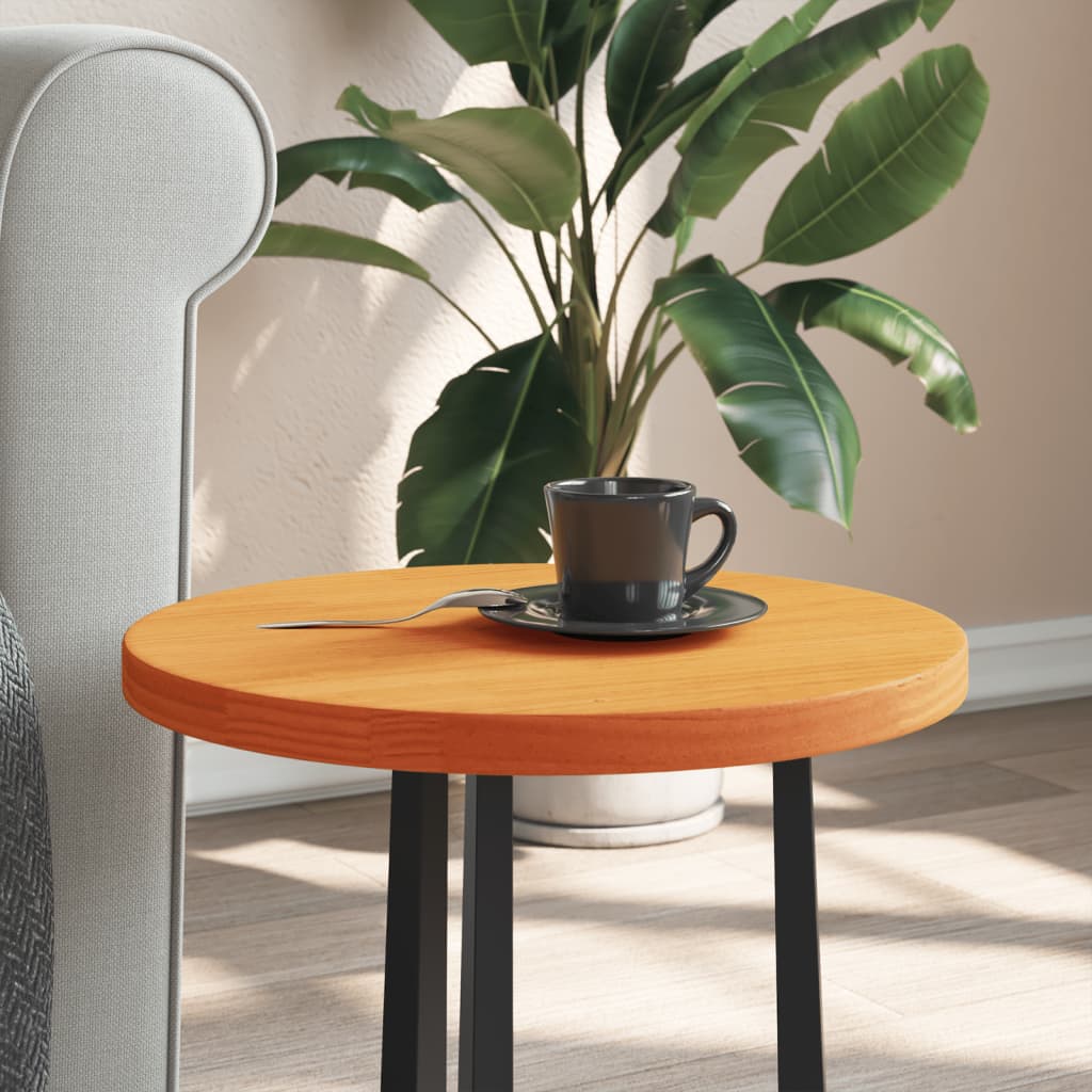vidaXL Blat de masă rotund, maro ceruit, Ø40x2,5 cm, lemn masiv de pin vidaXL Blat de masă rotund, maro ceruit, Ø40x2,5 cm, lemn masiv de pin